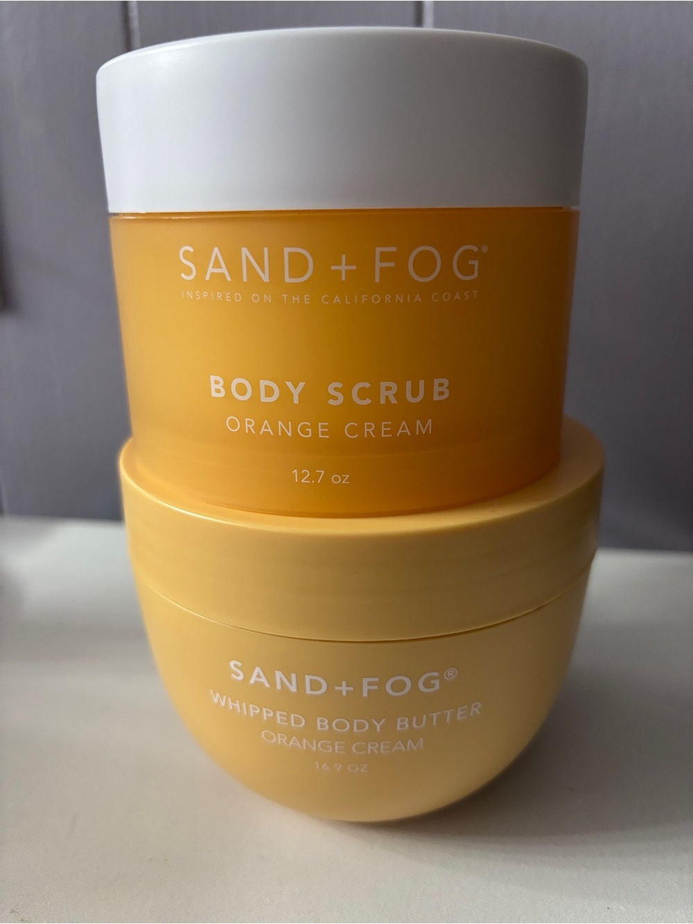 SAND + FOG Orange Cream Body Scrub & Whipped Body Butter Set